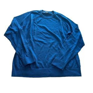 Banana Republic Men's 100% Merino Wool Blue Crewneck Sweater XL